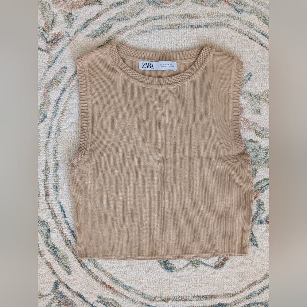 SOLD Zara Beige Crop Top